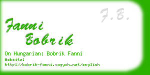 fanni bobrik business card